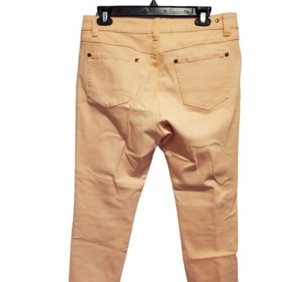 CAbi Bree Creamsicle Peach Crop Stretch Denim Jeans Size 10 Low Rise - Picture 6 of 10